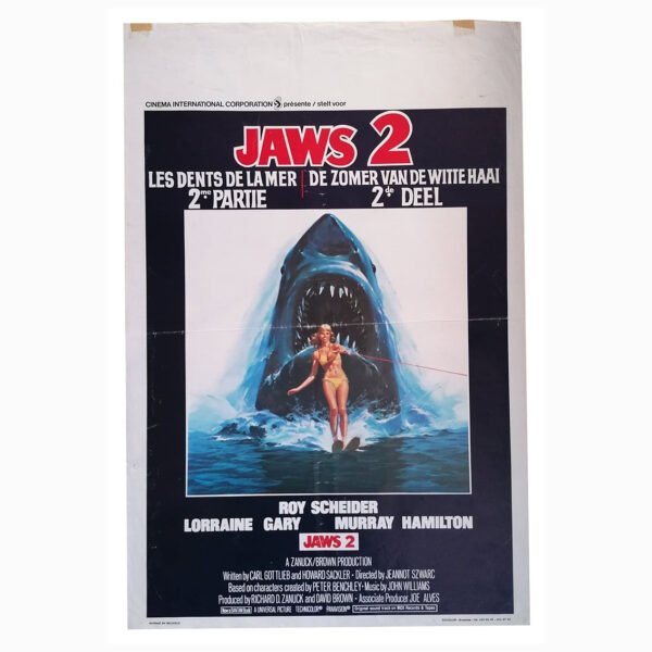 Affiche - Jaws 2 LES DENTS DE LA MER 2 +-35x55 cm ROY SCHEIDER Requin