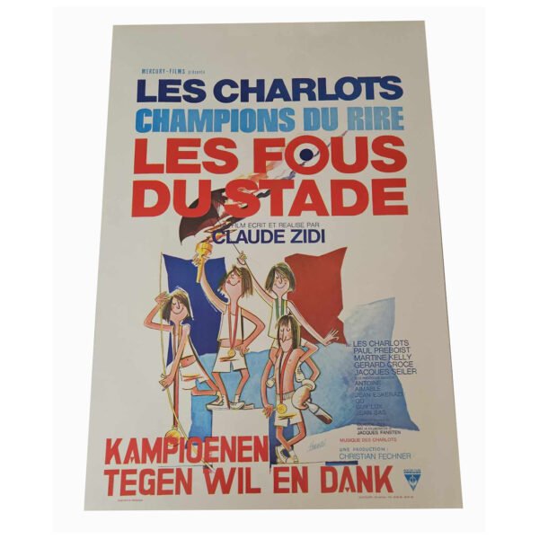 Affiche - Les fous du stade +- 35x55 cm Les charlots