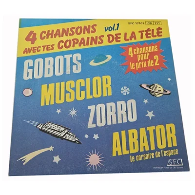 45T 4 Chansons avec tes Copains de la Télé Vol. 1 Dessins Animés TV – Vinyle 7"
