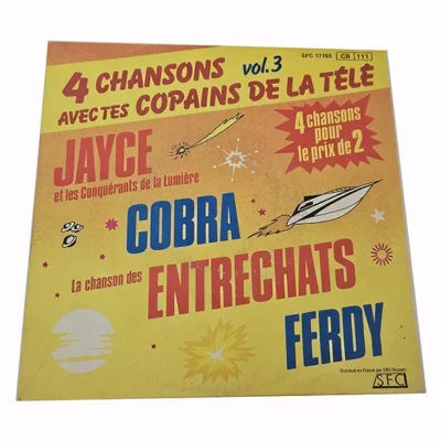 45T 4 Chansons avec tes Copains de la Télé Vol. 3 Dessins Animés TV – Vinyle 7"