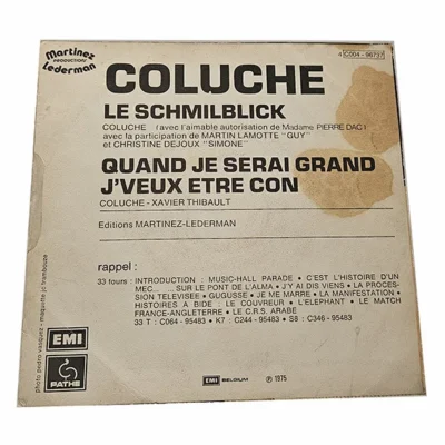 45T – COLUCHE Le Schmilbick 004