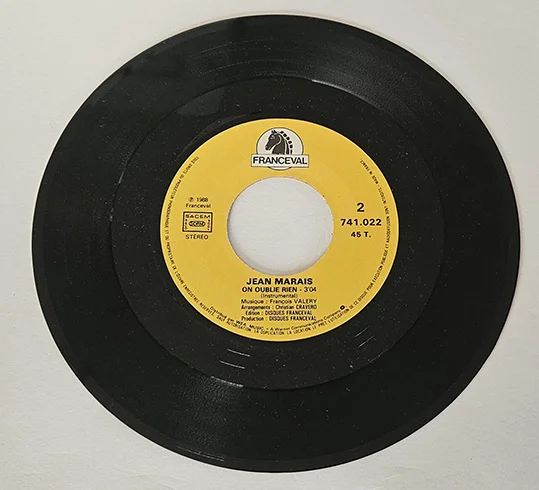 45T Jean Marais – On N'Oublie Rien – Chanson Française – Vinyle 7 Pouces – Image 3