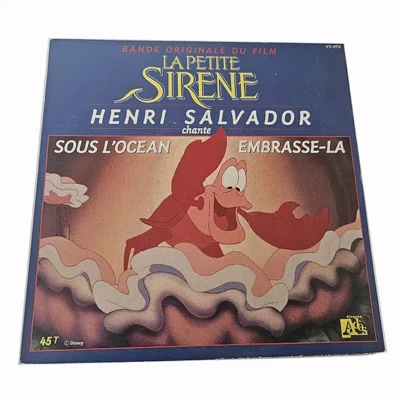 45T La Petite Sirène – Henri Salvador – Sous l'Océan / Embrasse-la Disney Vinyle 45 Tours