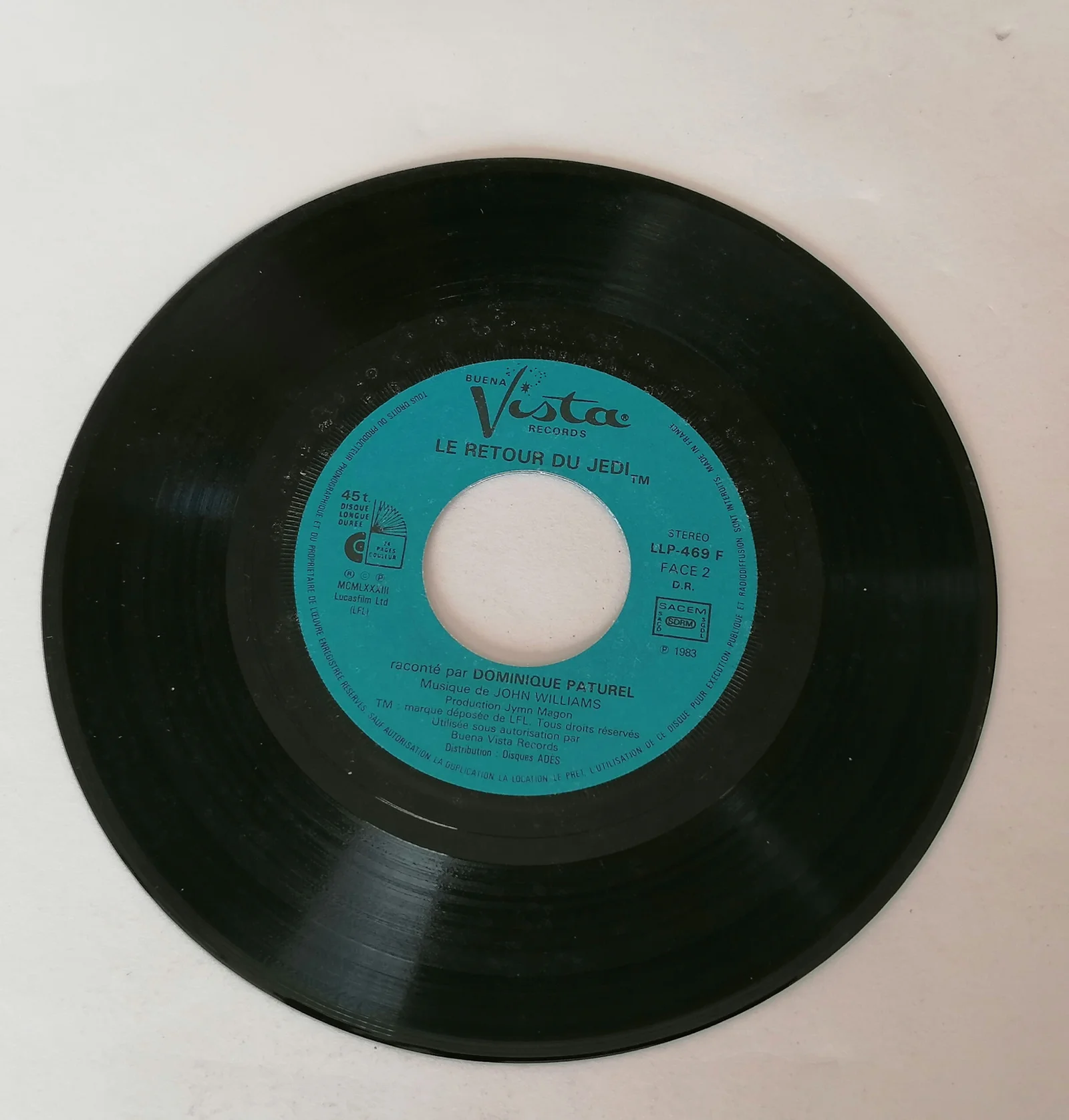 45T Le Retour du Jedi raconté par Dominique Paturel – Star Wars – Livre Disque Vinyle 7" – Disneyland Records – Image 3