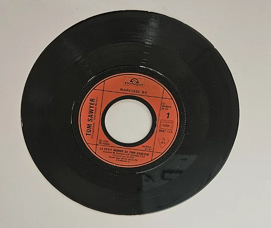 45T Tom Sawyer – Générique de la Série Télévisée – Dessin Animé – Vinyle 7 Pouces – Années 80 – Image 3