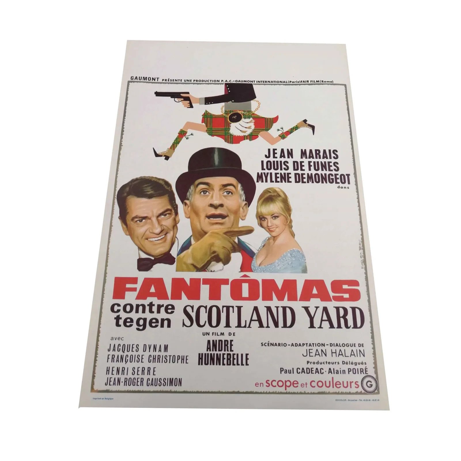 Affiche Fantômas contre Scotland Yard 35x55 cm – Louis de Funès – Affiche cinéma originale vintage