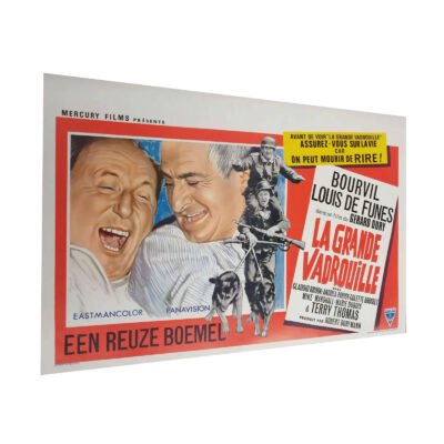 Affiche belge La Grande Vadrouille 35x55 cm – Louis de Funès, Bourvil – Affiche cinéma originale vintage