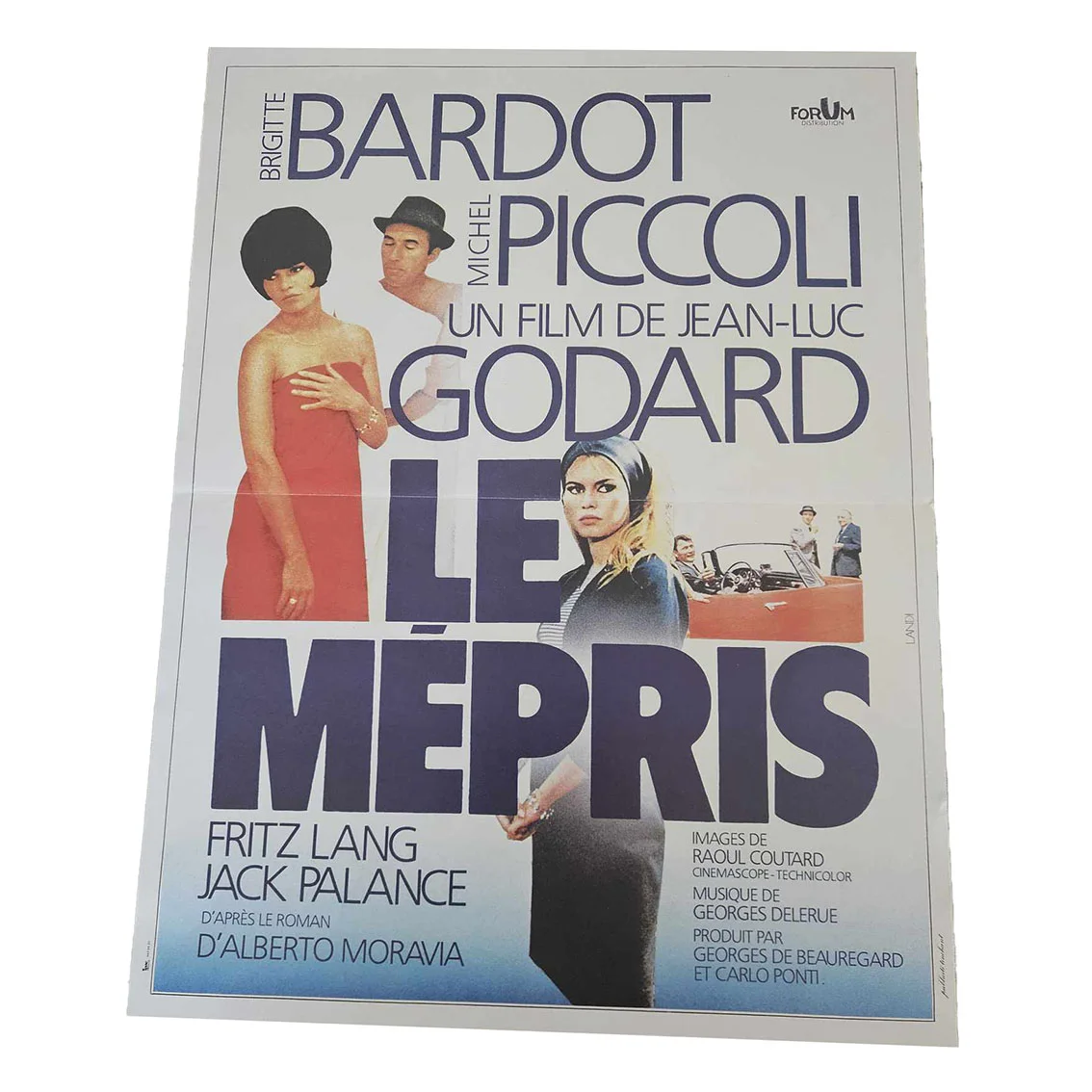 Affiche – Le mépris +- 38x50cm Bardot Piccoli Godard
