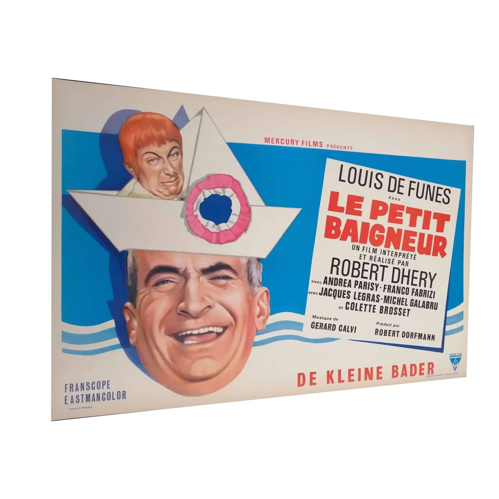 Affiche Le Petit Baigneur 35x55 cm – Louis de Funès – Affiche cinéma originale vintage