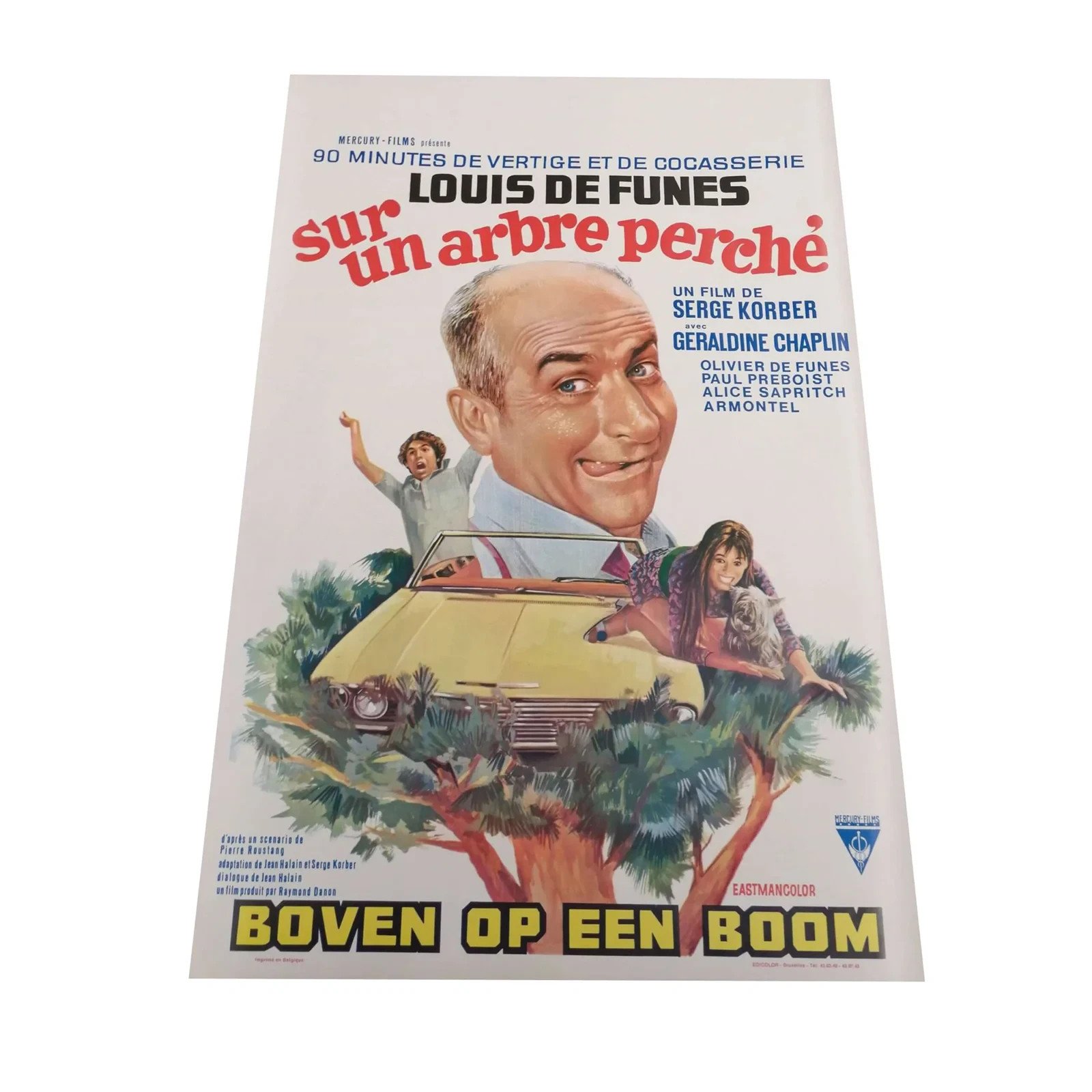 Affiche Sur un arbre perché 35x55 cm – Louis de Funès – Affiche cinéma originale vintage