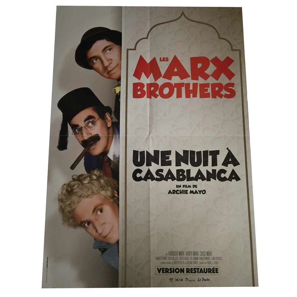 Affiche – Une nuit à Casablanca Les Marx Brothers +- 42x60cm