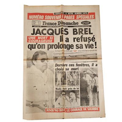 France Dimanche supplément du numéro 1675 sur Jacques Brel