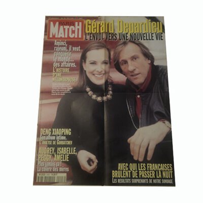 Affiche publicitaire Depardieu Carole Bouquet Paris Match 58,5x76 cm
